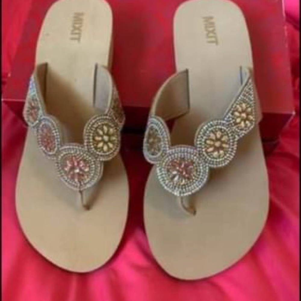 Wedge flip flops